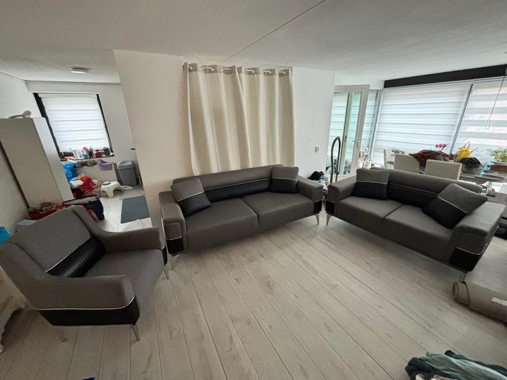 Driedelige bankset met slaapbankfunctie, Huis en Inrichting, Banken | Bankstellen, Ophalen, Luxe, Nieuw, Rechte bank