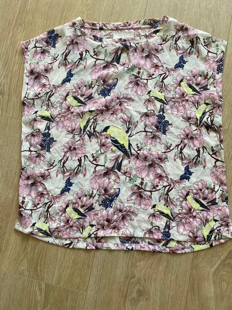 Nieuwstaat top blouse vogels Lolly Laundry 42 box 52, Ophalen of Verzenden, Nieuw, Maat 42/44 (L), Roze