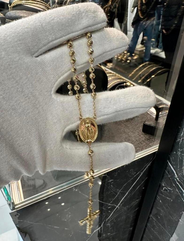 Prachtige 18k gouden rozenkrans ketting, Sieraden, Tassen en Uiterlijk, Kettingen, Ophalen of Verzenden, Nieuw, Goud