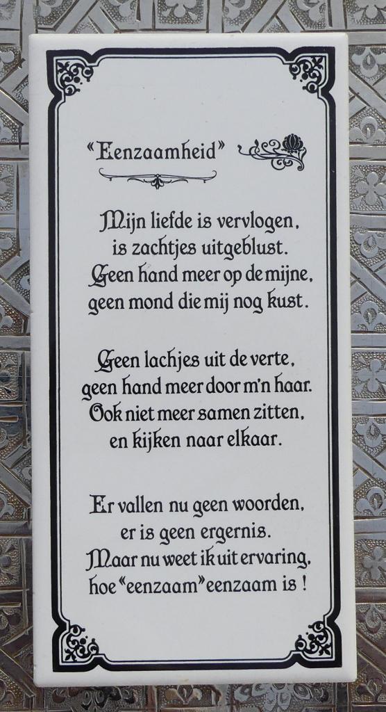 SPHINX Wand Tegel Gedicht EENZAAMHEID, Ophalen of Verzenden