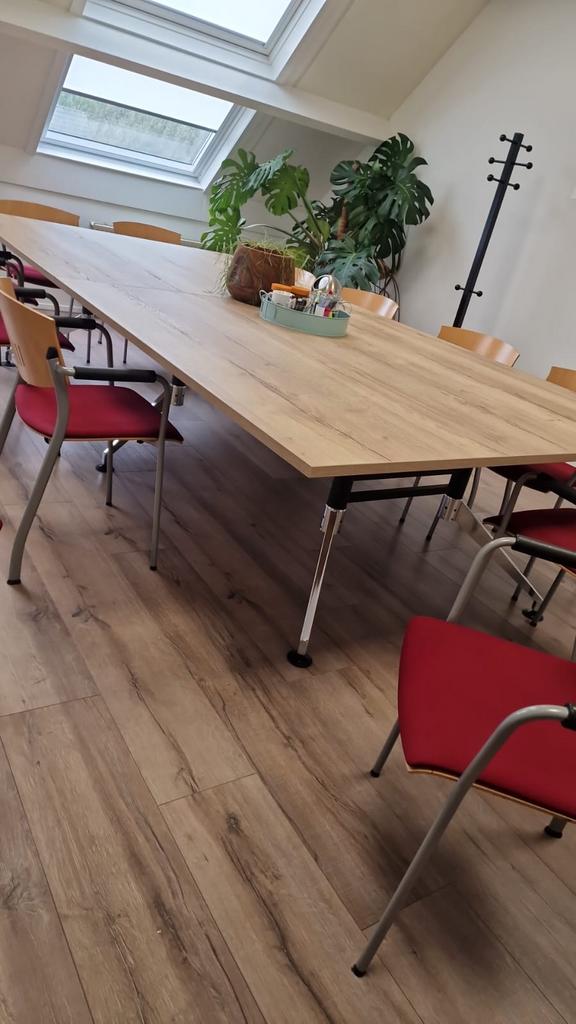 Vergadertafel Luxe AH-Sign vergadertafel natuur eiken blad, Huis en Inrichting, Overige houtsoorten, 100 tot 150 cm, Ophalen of Verzenden