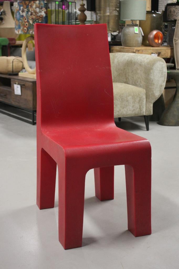 16 x eetkamerstoel Centraal Museum Richard Hutten rood, Ophalen, Kunststof, Gebruikt, Vijf, Zes of meer stoelen
