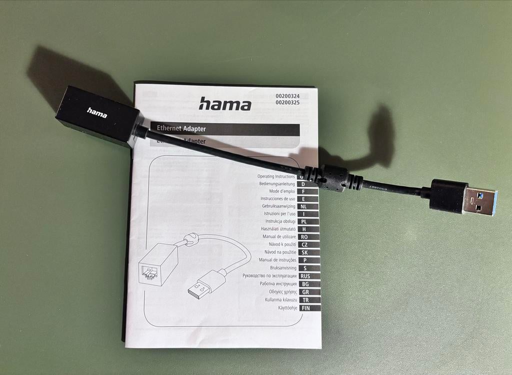 Hama Ethernet Adapter - USB, Computers en Software, Pc- en Netwerkkabels, Ophalen of Verzenden, Zo goed als nieuw