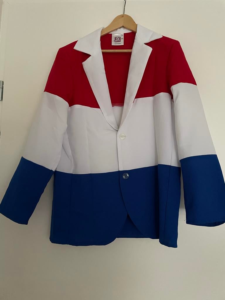 Carnavalsjas Nederlandse vlag + stropdas/vlinderstrik, Carnaval, Nieuw, Ophalen of Verzenden, Kleding