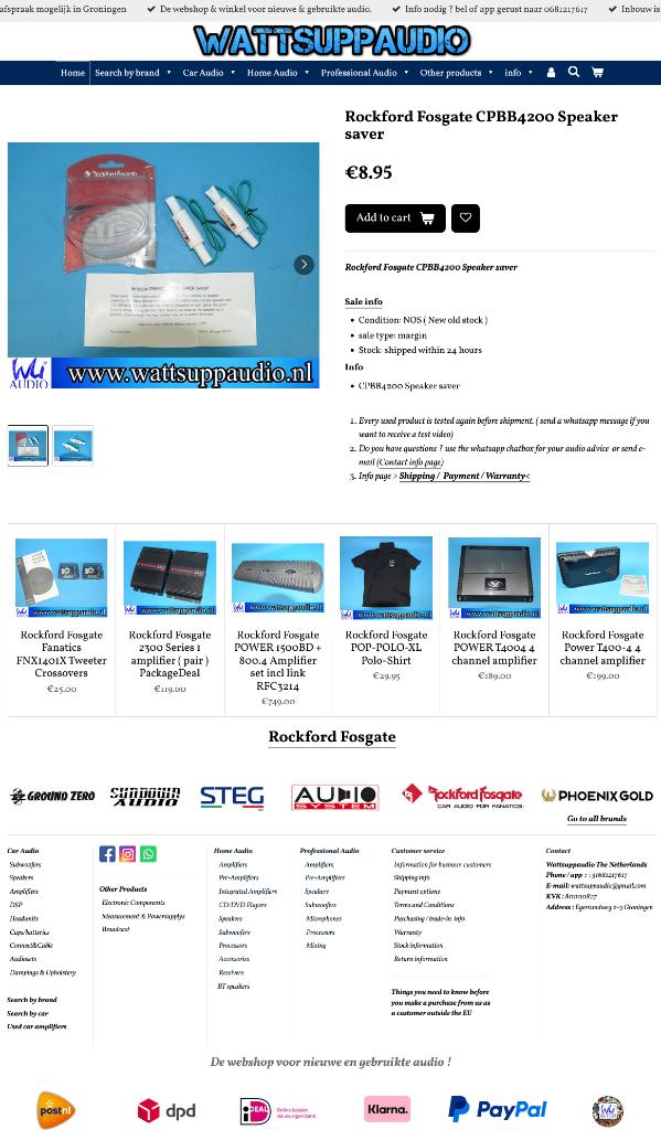 Rockford Fosgate CPBB4200 Speaker saver, Auto diversen, Autospeakers, ., Ophalen of Verzenden, Zo goed als nieuw, .