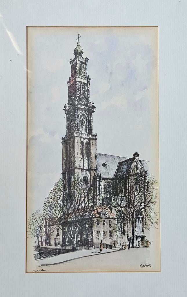 ETS Westerkerk Amsterdam, Antiek en Kunst, Kunst | Etsen en Gravures, Ophalen of Verzenden