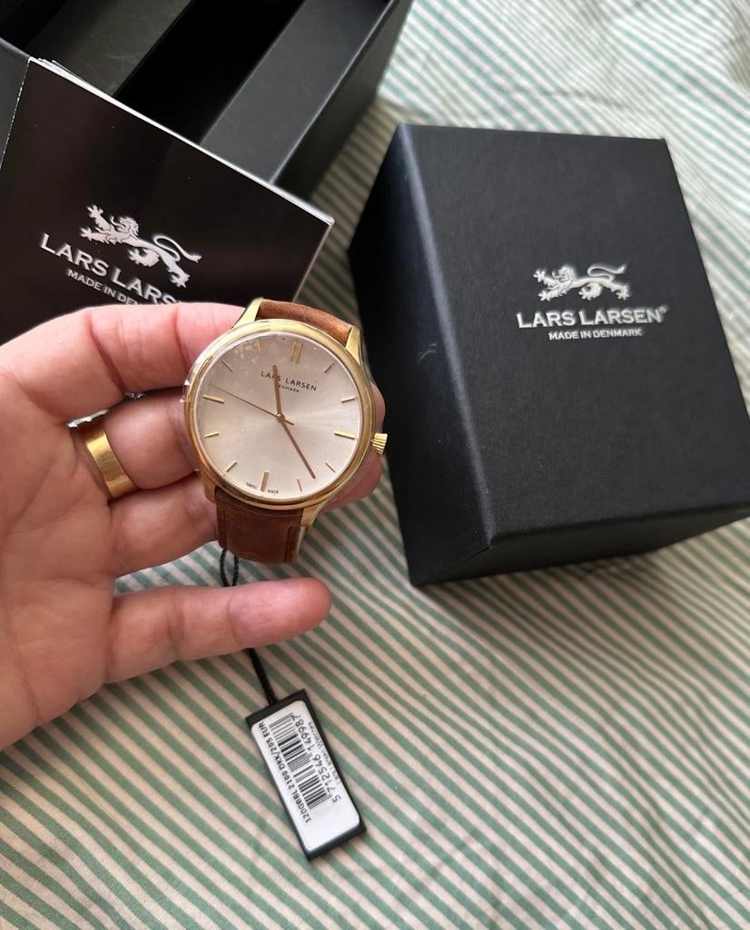 Lars Larsen horloge Nieuwe, Overige merken, Overige materialen, Leer, Polshorloge