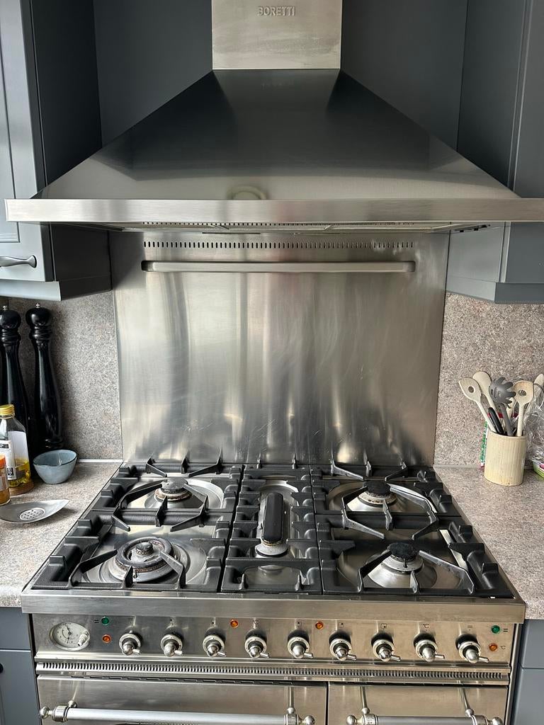 Boretti Gasfornuis met Oven & Afzuigkap, Ophalen, Gebruikt, 60 cm of meer, Grill