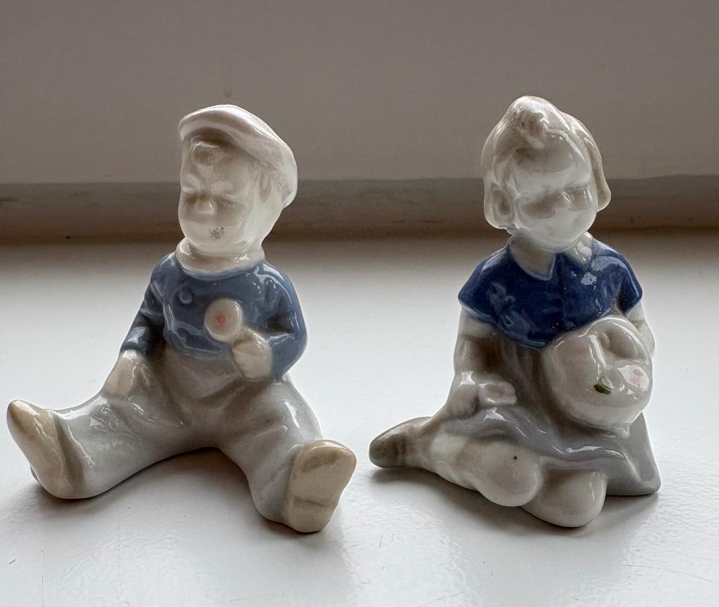 Beeldjes, Vintage, Lippelsdorf DDR, blauw, Huis en Inrichting, Ophalen of Verzenden, Zo goed als nieuw