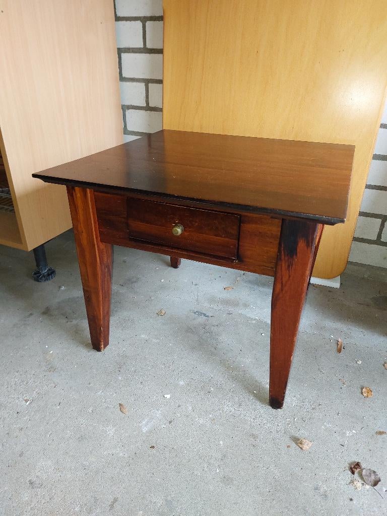 Salontafel 60x60 cm met laatje, Huis en Inrichting, Tafels | Salontafels, Ophalen, Gebruikt, 50 tot 100 cm, 50 tot 75 cm