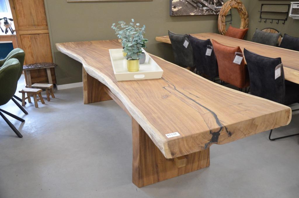 Suar Boomstamtafel 350 cm - BT 138, Huis en Inrichting, Tafels | Eettafels, Overige houtsoorten, Rechthoekig, Nieuw, 200 cm of meer