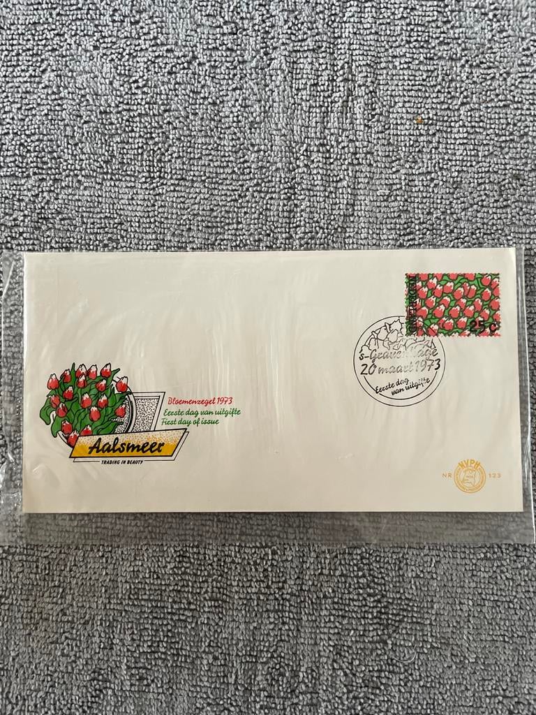 Eerste Dag van Uitgifte Bloemenzegel 1973 - Aalsmeer, Ophalen of Verzenden, Onbeschreven, Nederland