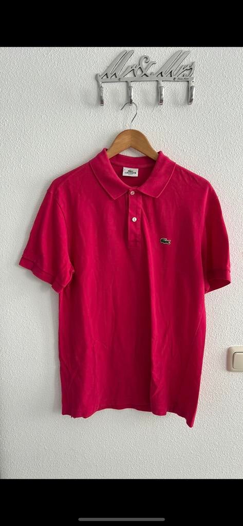 Maat 6 Lacoste slim fit herenpolo donkerroze origineel!!, Ophalen of Verzenden, Nieuw