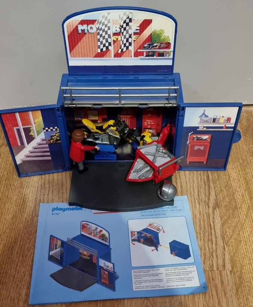 Playmobil 6157. Motorcrosser met Motorgarage., Ophalen of Verzenden, Zo goed als nieuw, Complete set