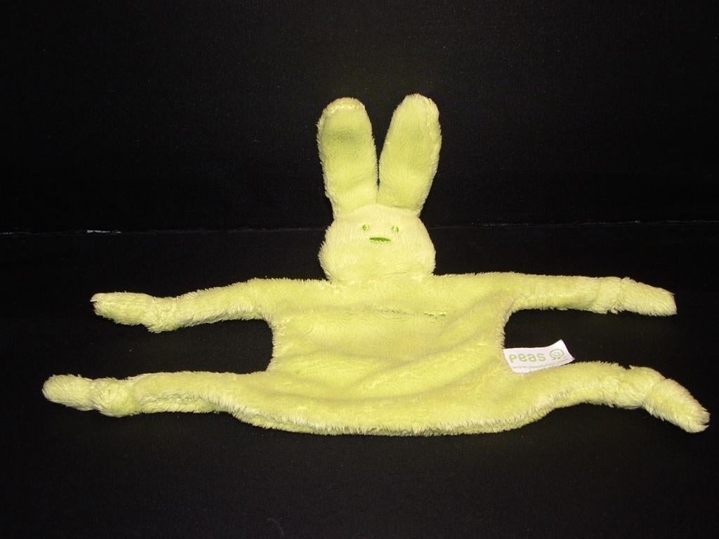 PEAS KONIJN KNUFFELDOEKJE VELOURS LIMEGROEN MET, Ophalen of Verzenden, Nieuw, Overige typen