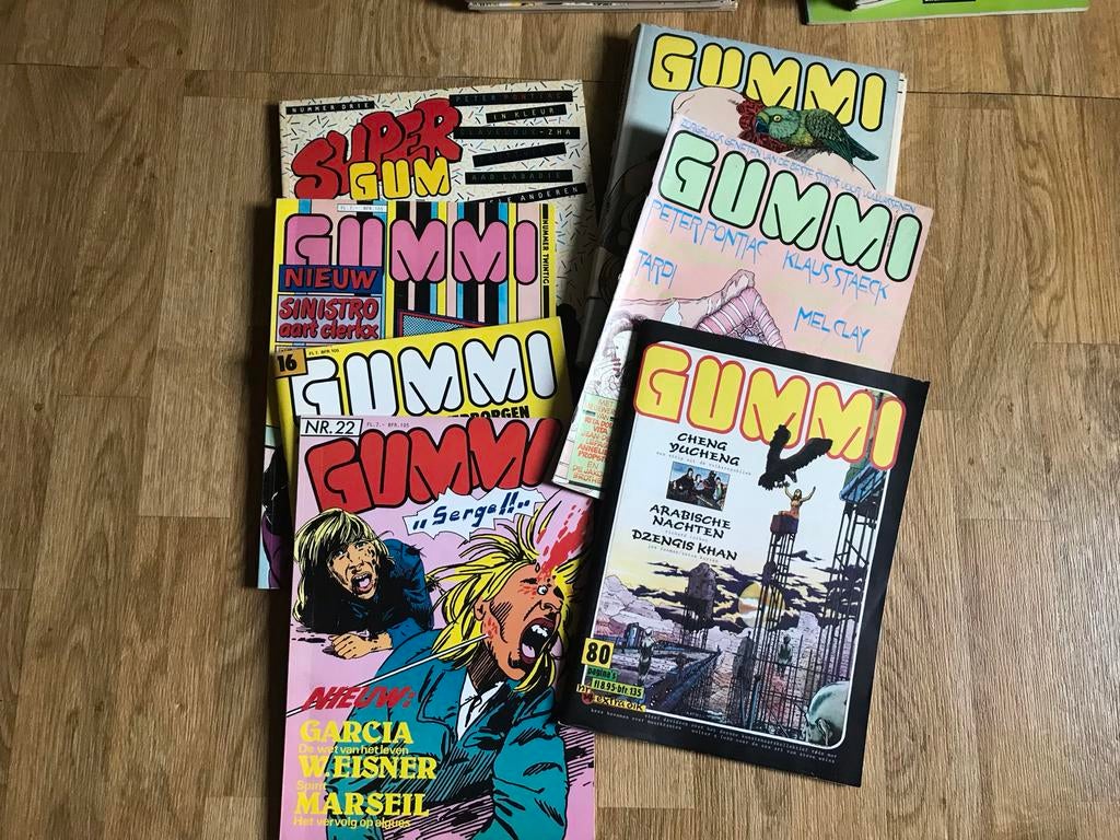 13 x gummi, Meerdere stripboeken, Ophalen of Verzenden