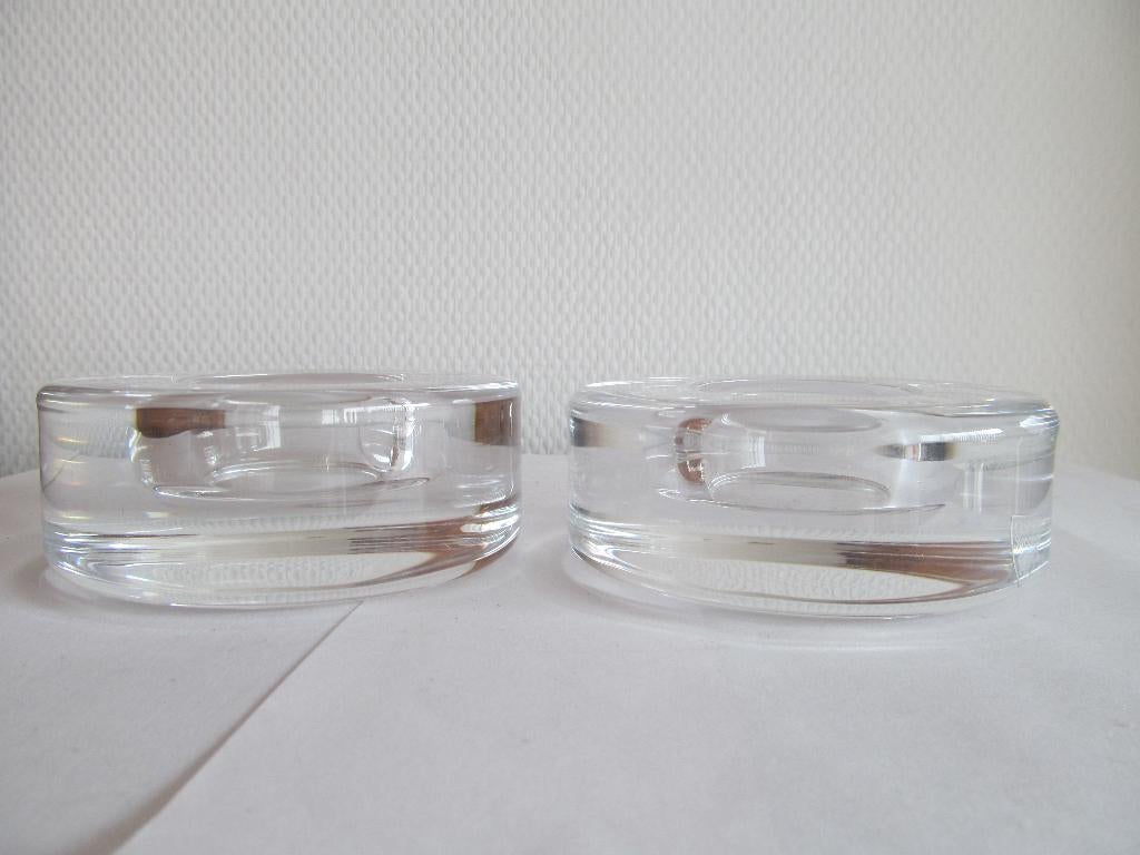 Stel Puck kandelaars voor theelicht, Orresfors, Antiek en Kunst, Ophalen