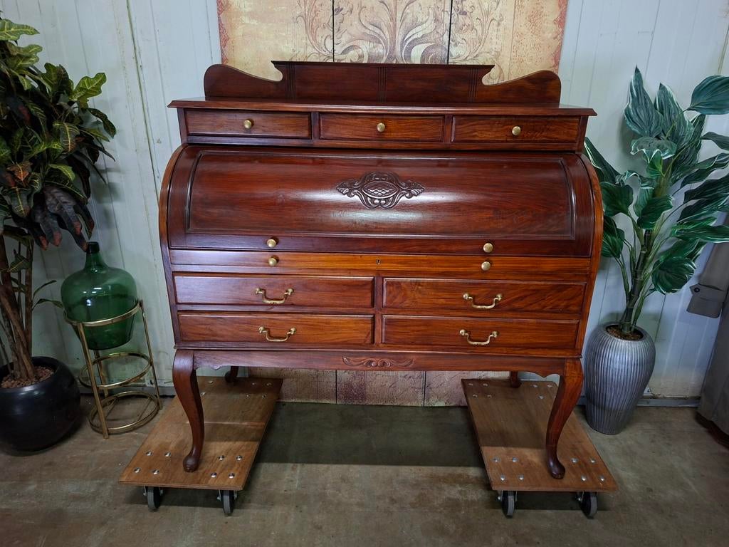 klassiek Amerikaans cilinderbureau, schrijftafel, desk,, Ophalen of Verzenden, Zo goed als nieuw