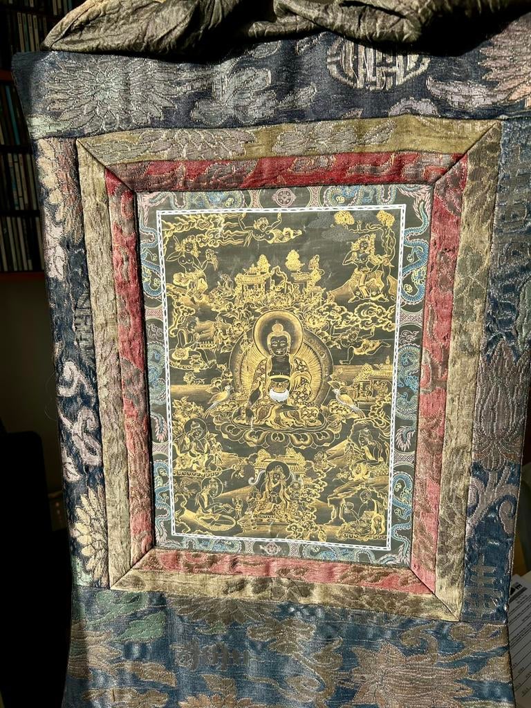 Handgeschilderde Tibetaanse Shakyamuni Boeddha Thangka, Ophalen of Verzenden