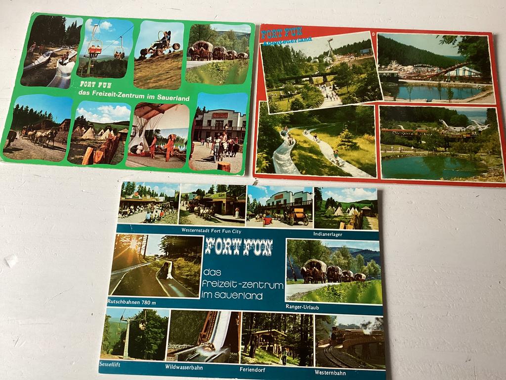 3 ansichtkaarten Fort Fun (attractiepark Sauerland), Verzamelen, Verzenden, Gelopen, Duitsland