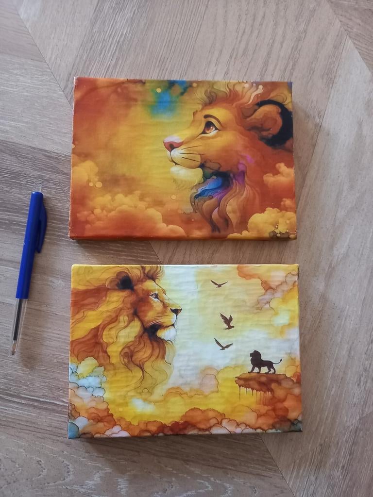 Lion King Schilderijen - Set van 2, Ophalen of Verzenden
