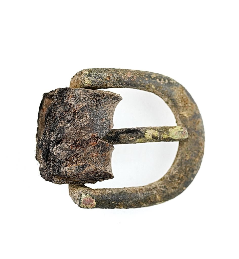 Gesp met leer L43mm b33mm    c188, Ophalen of Verzenden