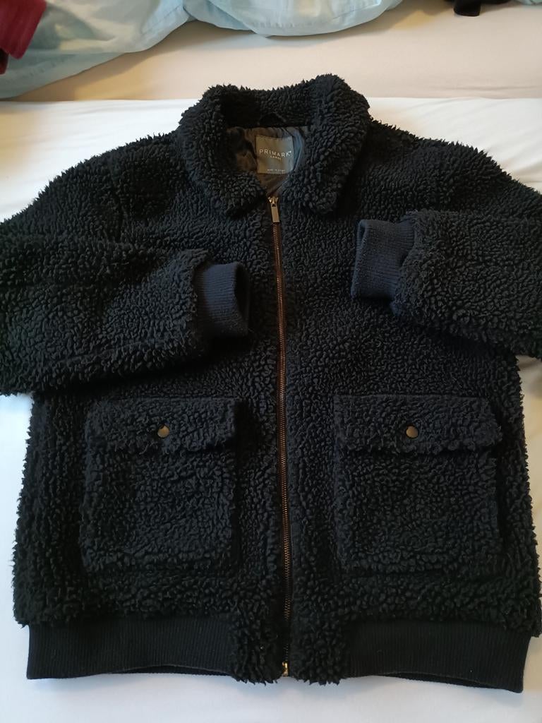 Zwarte Teddy Jas - Primark - Maat L, Maat 52/54 (L), Zwart, Ophalen of Verzenden, Zo goed als nieuw