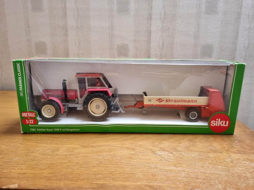 Siku Schlüter Super 1750 V met aanhanger - Klassieker!, Ophalen of Verzenden, Zo goed als nieuw, 1:32 tot 1:50, Auto
