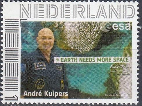 Nederland- Persoonlijke-Ruimtevaart-Andre Kuipers- ESA -1- P, Postzegels en Munten, Postzegels | Nederland, Ophalen of Verzenden