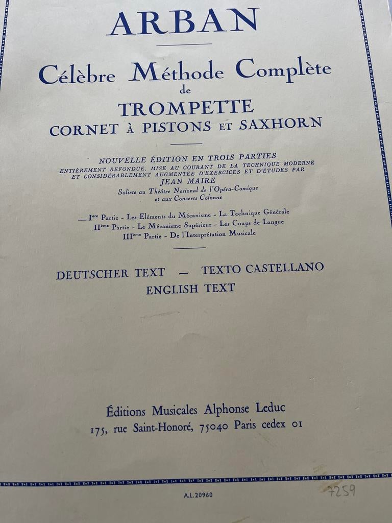 Arban - Célèbre Méthode Complète Trompette/Saxhorn, Muziek en Instrumenten, Bladmuziek, Klassiek, Les of Cursus, Nieuw, Ophalen of Verzenden