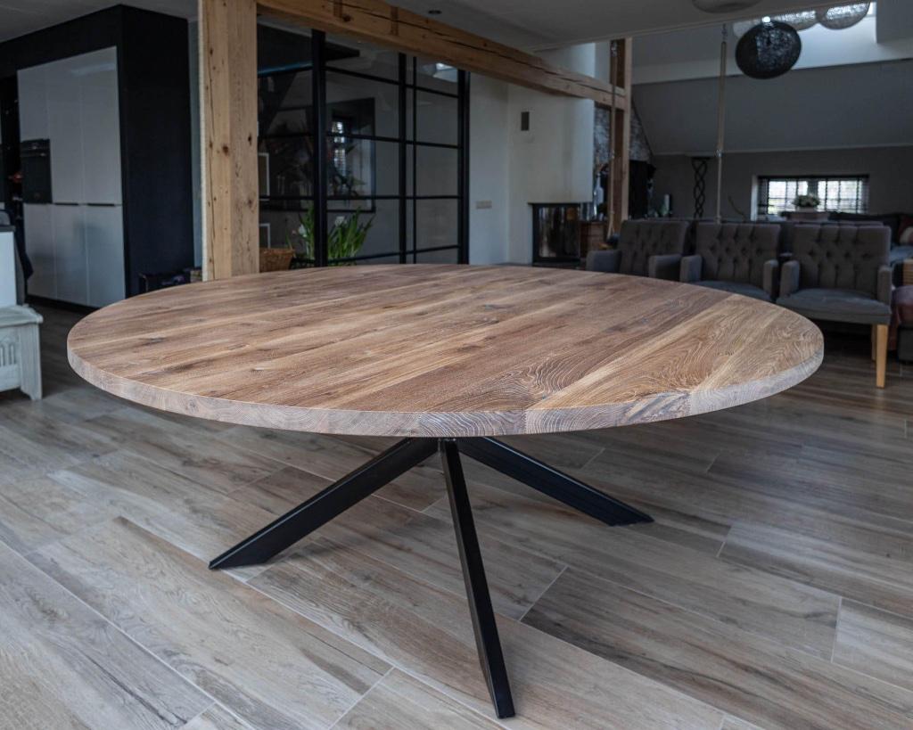 Ronde Eiken Tafels, Huis en Inrichting, Tafels | Eettafels, Nieuw, Vijf personen of meer, 100 tot 150 cm, 100 tot 150 cm