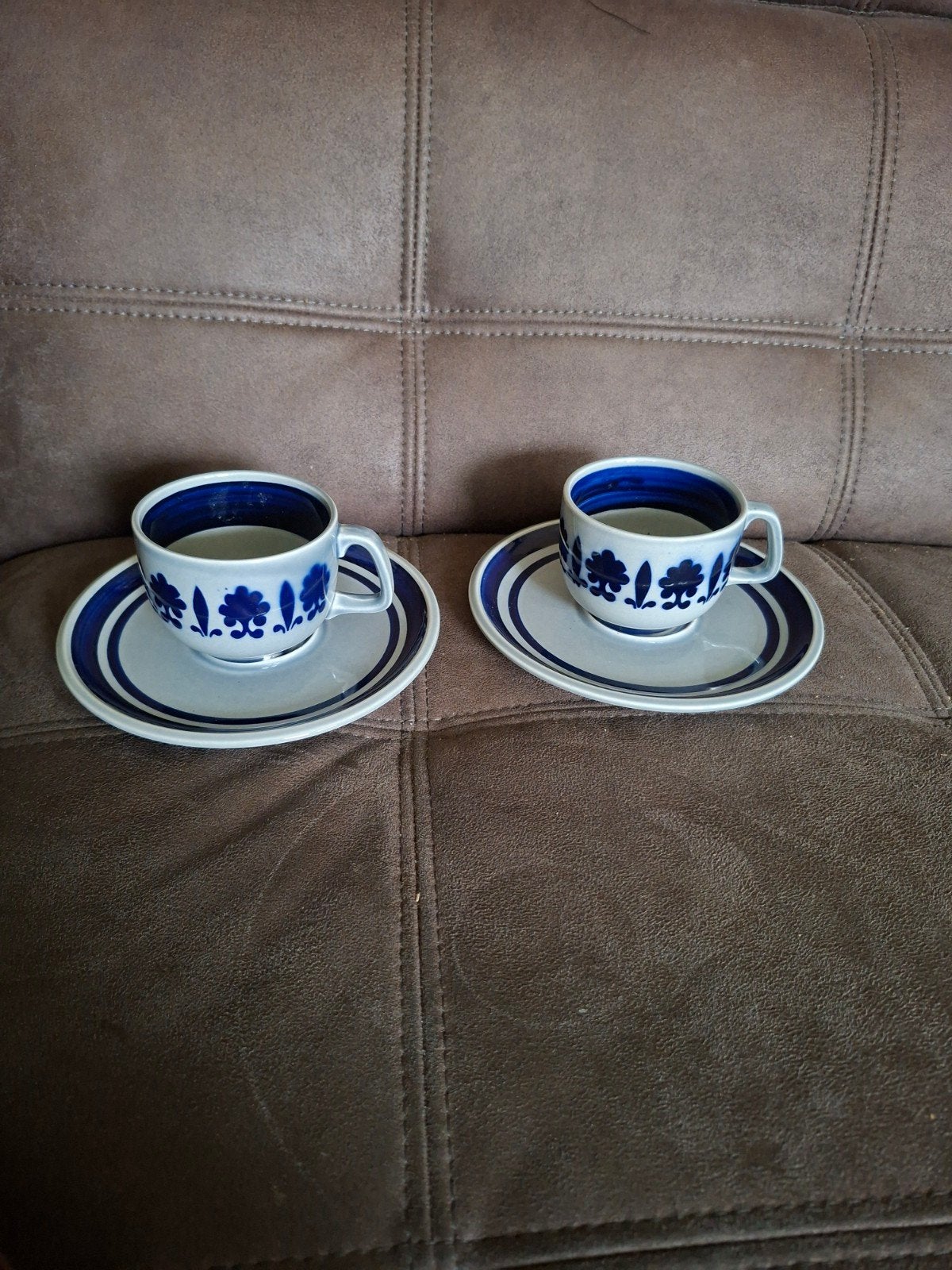 Boch Baltic Koffie-/Theekopjes met Schotels (Set van 2), Ophalen of Verzenden