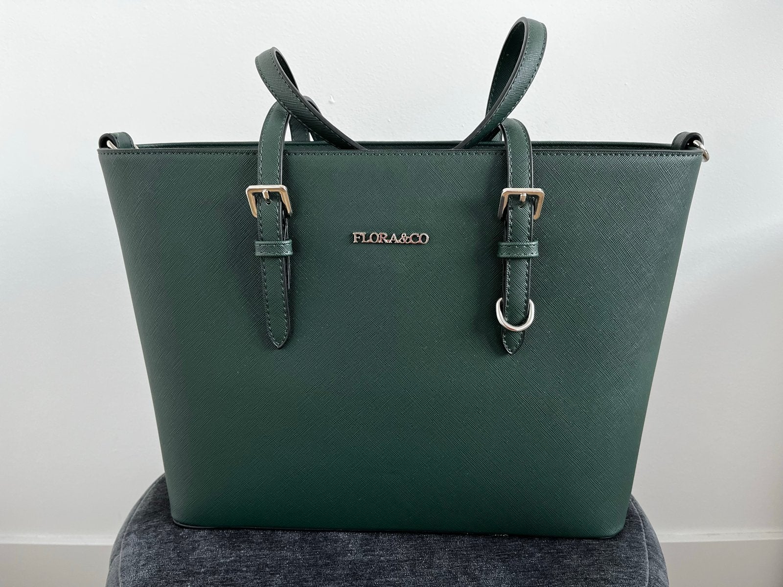 Flora & Co Donkergroene Shopper Handtas, Ophalen, Nieuw, Groen, Shopper