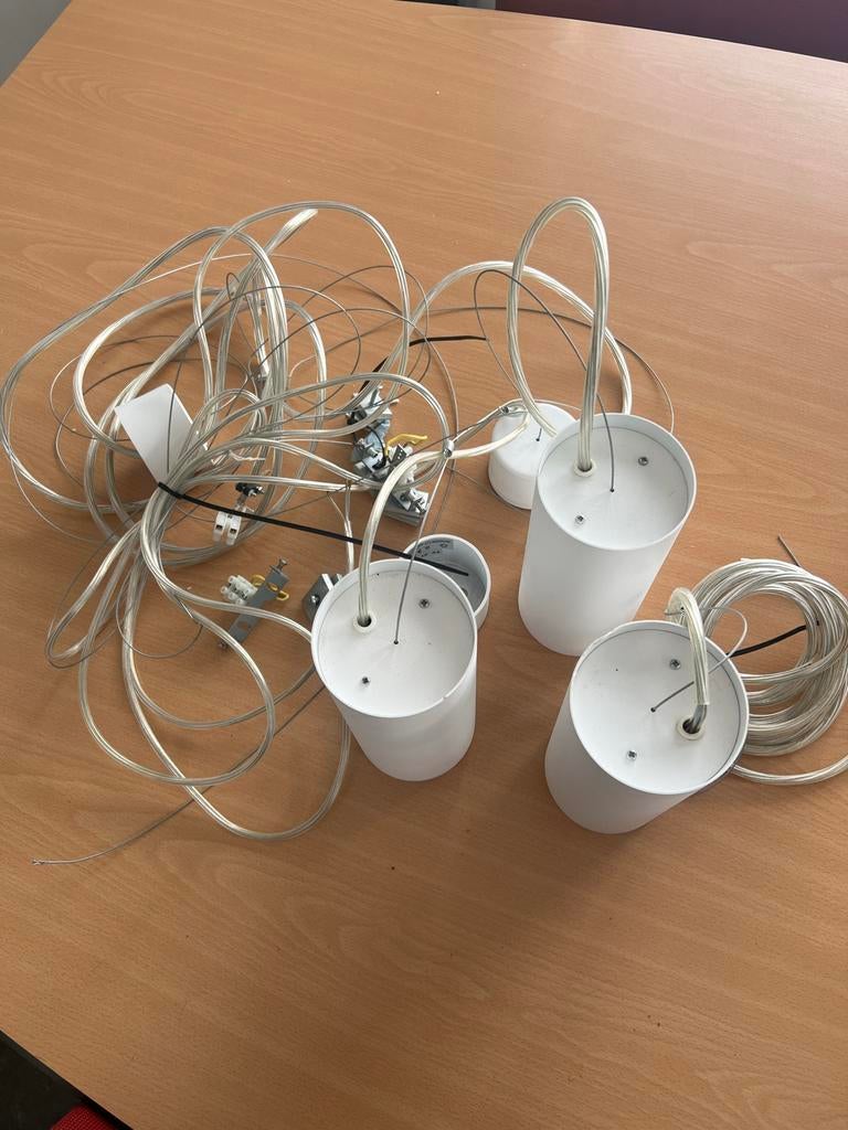 Modular hanglampen set van 3 - keurig gebruikt, Ophalen of Verzenden, Gebruikt, Metaal, Minder dan 50 cm