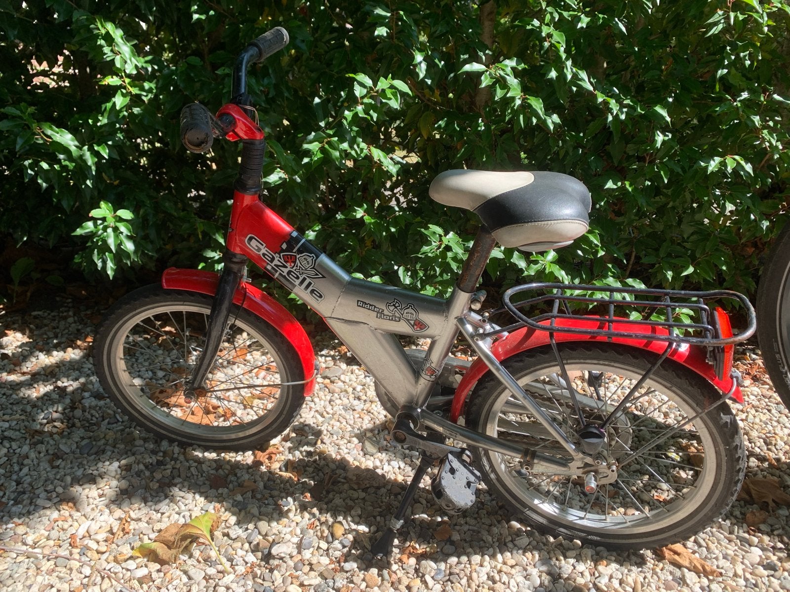 Gazelle kinderfiets 16 inch - Rood/Zilver - Gebruikt, Ophalen, Gebruikt, Terugtraprem, 16 tot 20 inch