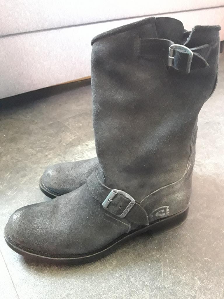Sendra dameslaarzen, grijs suède, maat 39., Ophalen of Verzenden, Zo goed als nieuw, Grijs, Hoge laarzen