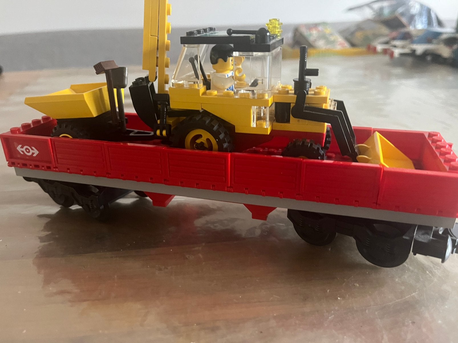 Lego City Treinwagon 4543 met Graafmachine en Kiepwagen, Lego, Ophalen of Verzenden, Complete set, City