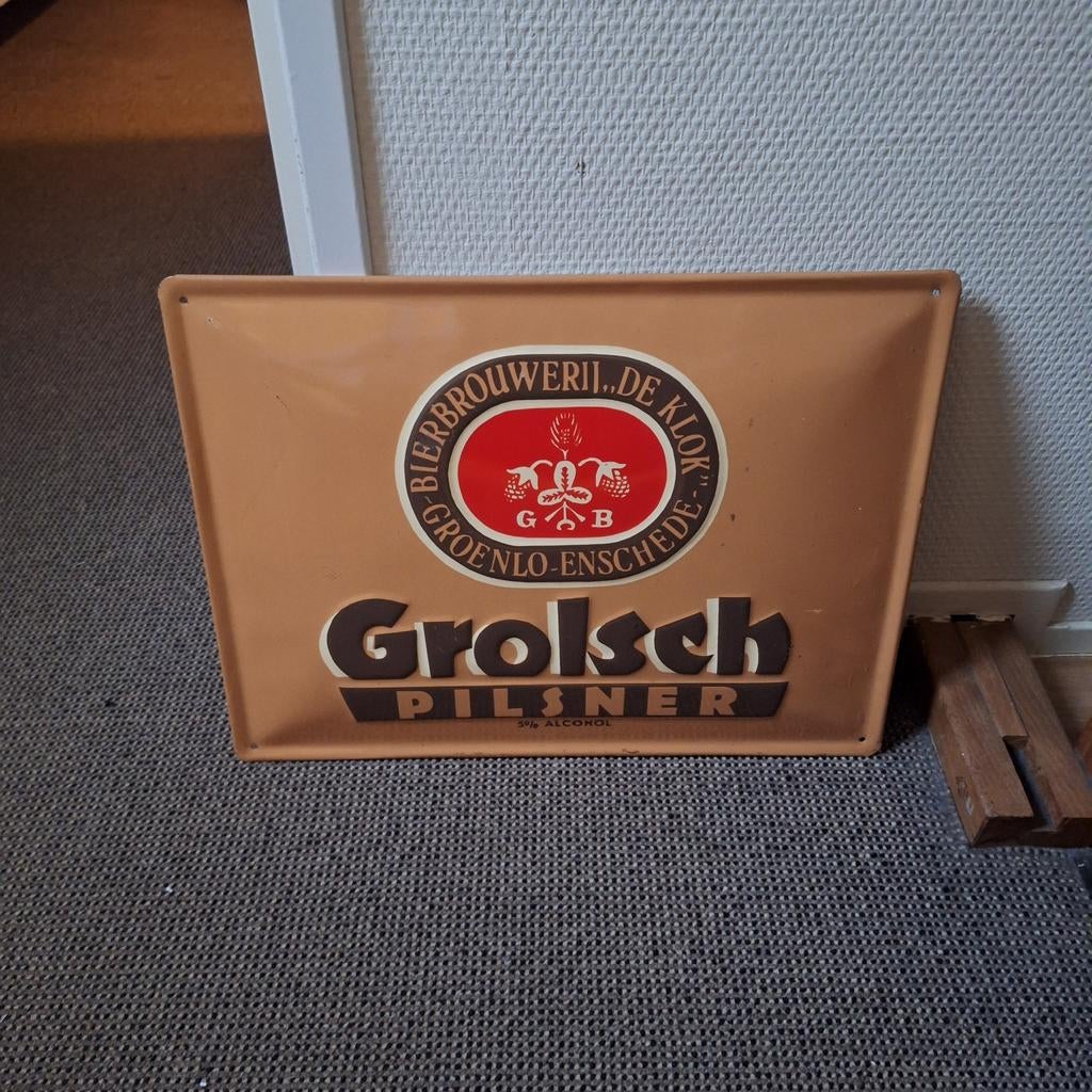Grolsch bord, Ophalen of Verzenden, Gebruikt, Reclamebord, Plaat of Schild, Grolsch