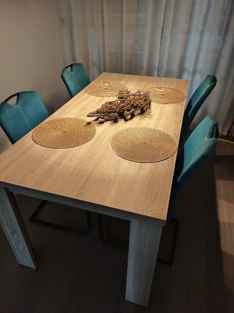 Eettafel en stoelen, Ophalen, Gebruikt, 50 tot 100 cm, 150 tot 200 cm