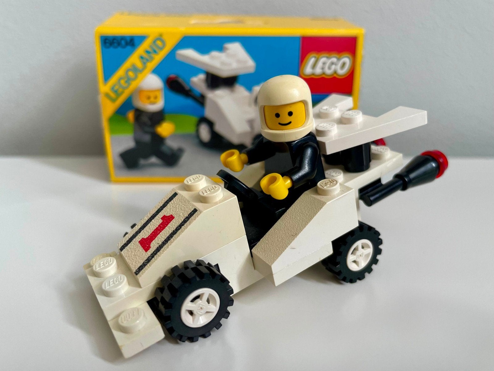 LEGO Legoland 6604 Formula Racer met Coureur (1984), Gebruikt, Lego, Ophalen of Verzenden, LEGOLAND