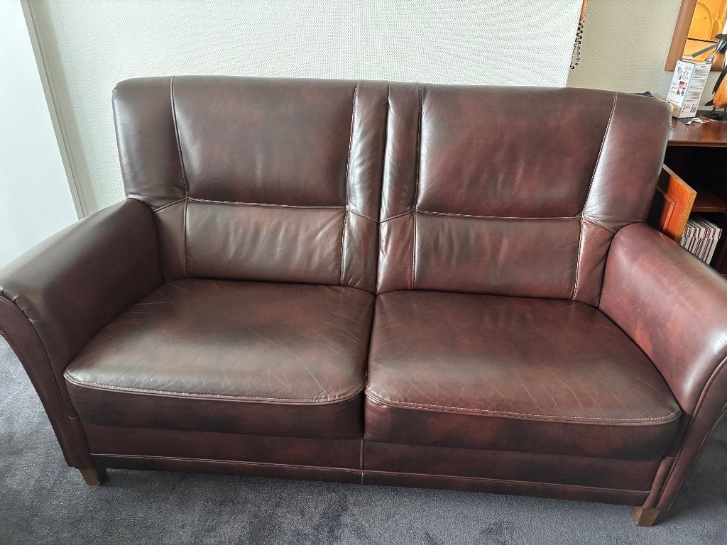 leren bank, Ophalen, Gebruikt, 150 tot 200 cm, Tweepersoons