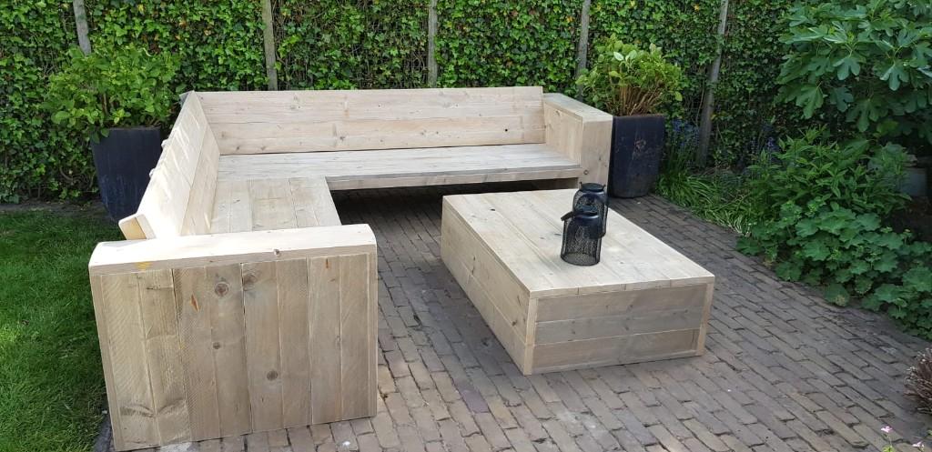 Hoekbank gemaakt van steigerhout., Ophalen of Verzenden, Nieuw