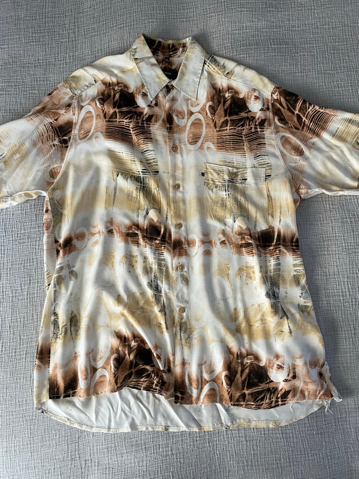 King's Road overhemd korte mouw maat L met klein gaatje, Kleding | Heren, Ophalen of Verzenden, Gedragen, Meerkleurig, Halswijdte 41/42 (L)