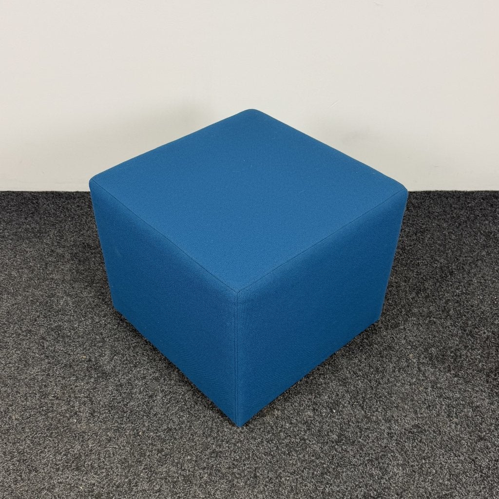 Blauwe Poef | 43 x 52 x 52 cm 26108, Ophalen, Gebruikt, 50 tot 75 cm, Vierkant
