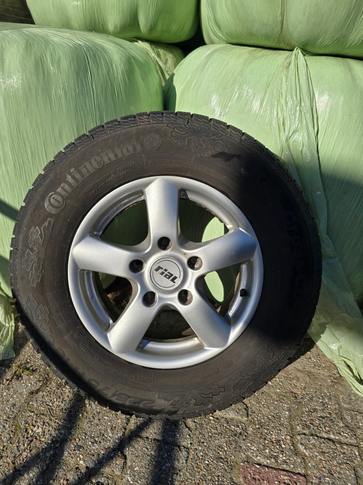 Continental winterbanden met Rial velgen, Ophalen, Gebruikt, 16 inch, Banden en Velgen