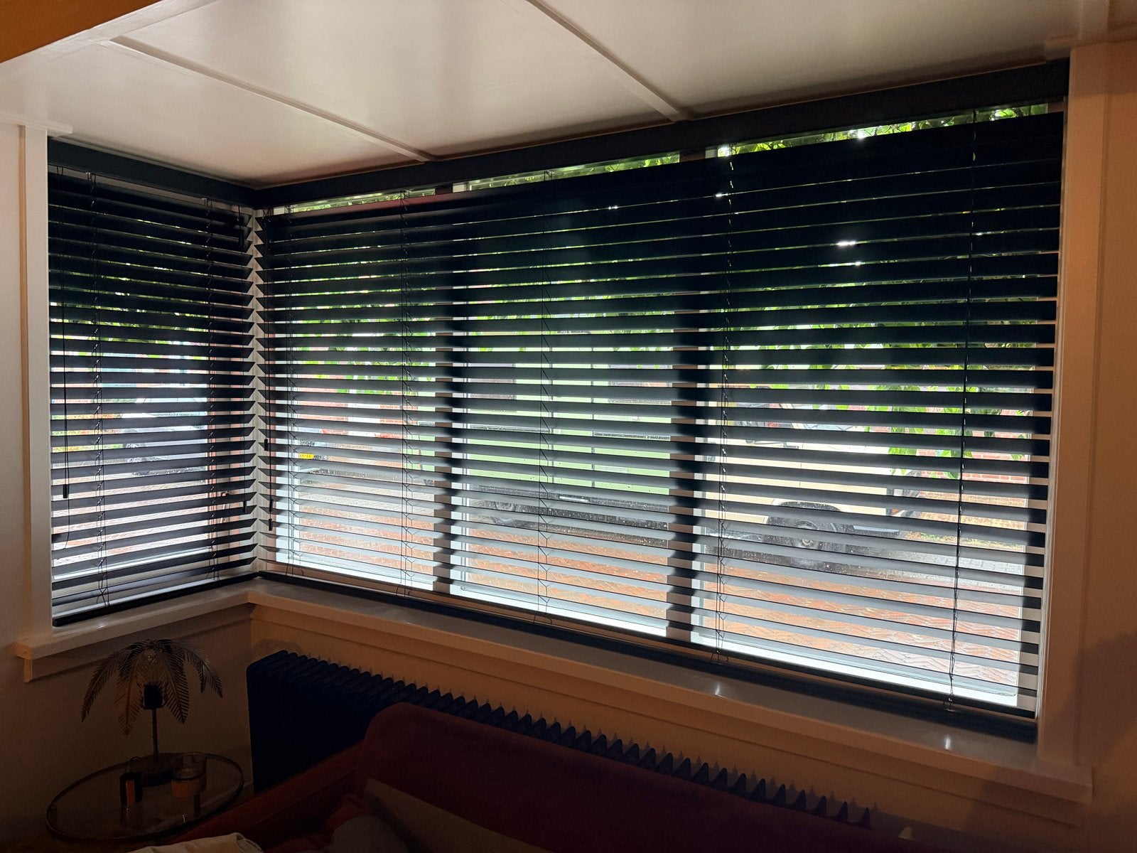 3x Zwarte Luxaflex Jaloezieën 5cm Lamellen, Ophalen, Jaloezie, Gebruikt, Zwart