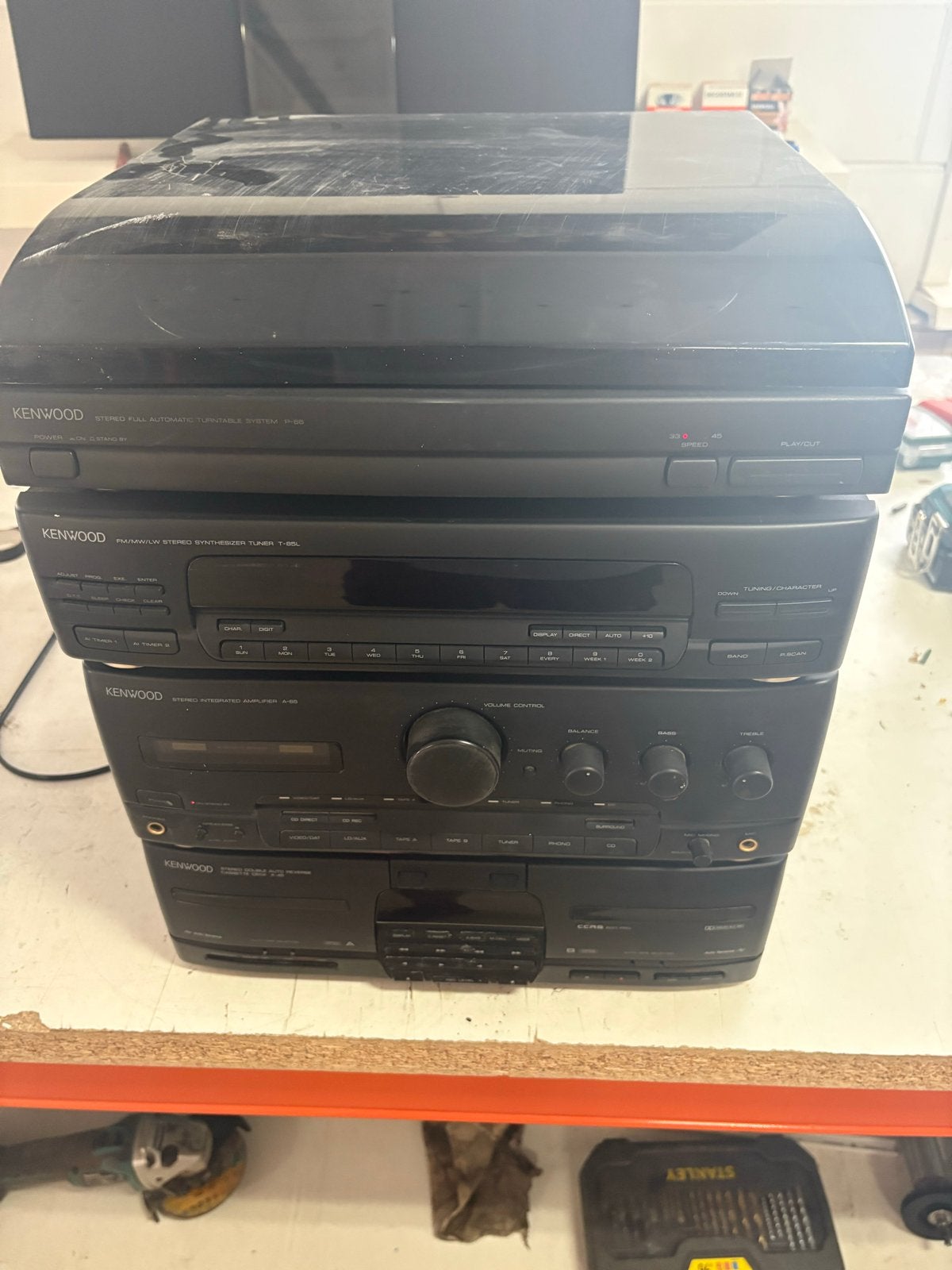 Kenwood Stereo Set met Platenspeler, Tuner, Versterker, Cass, Ophalen, Gebruikt, Cassettedeck, Losse componenten