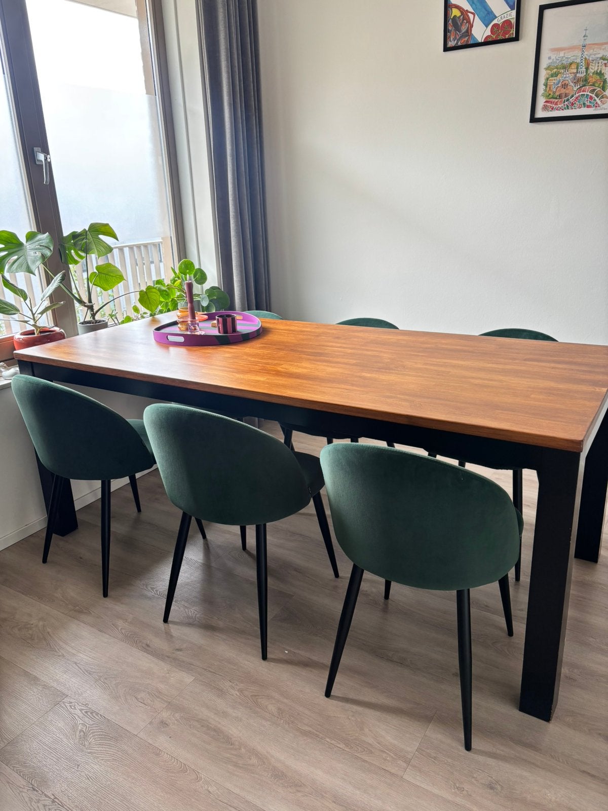 Houten eettafel 200 x 90, Huis en Inrichting, Tafels | Eettafels, Ophalen, Zo goed als nieuw, Rechthoekig, 50 tot 100 cm