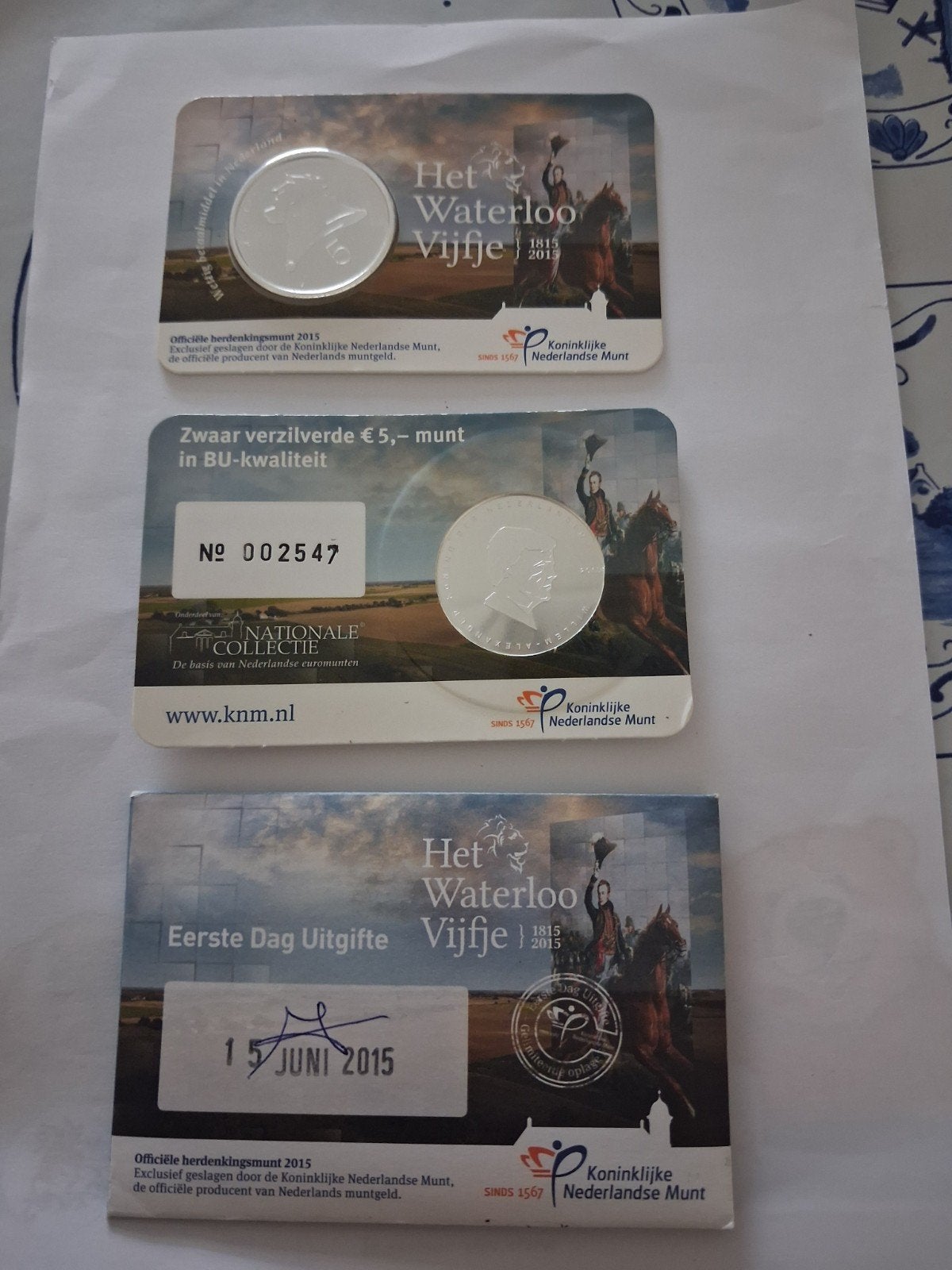 coincards Het Waterloo Vijfje, Ophalen of Verzenden, Koningin Beatrix, Euro's