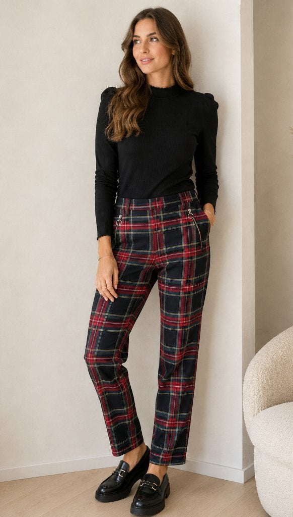 Zara broek/pantalon maat S/M ruit, Ophalen of Verzenden, Zo goed als nieuw, Maat 36 (S), Lang